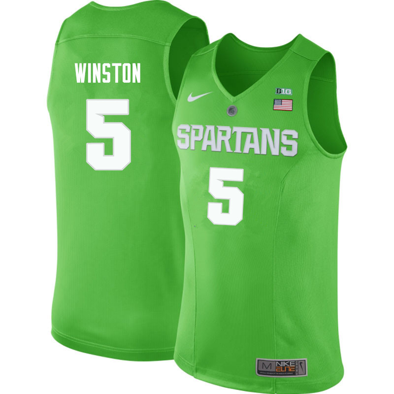 Men Michigan State Spartans #5 Cassius Winston NCAA Nike Authentic Green College Stitched Basketball Jersey PH41Y78FA